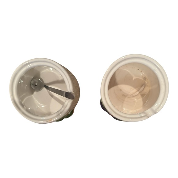 Vintage Ceramic Jam and Jelly Blueberry Strawberry Pie Lidded Jars with Spoon - Picture 5 of 6